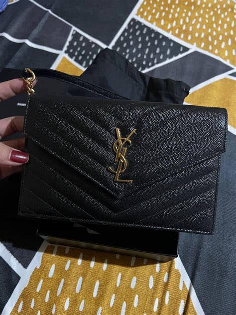 ysl woc small 開箱|YSL 長夾 、19公分 、23公分 WOC信封包開箱評比 .